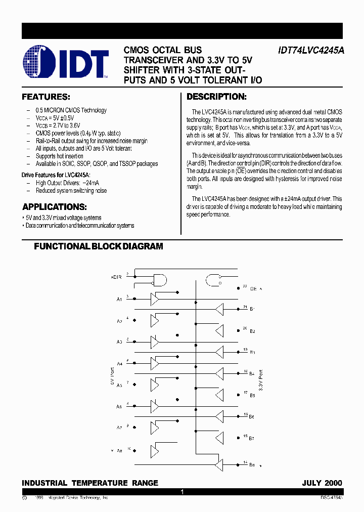 IDT74LVC4245APG_866868.PDF Datasheet