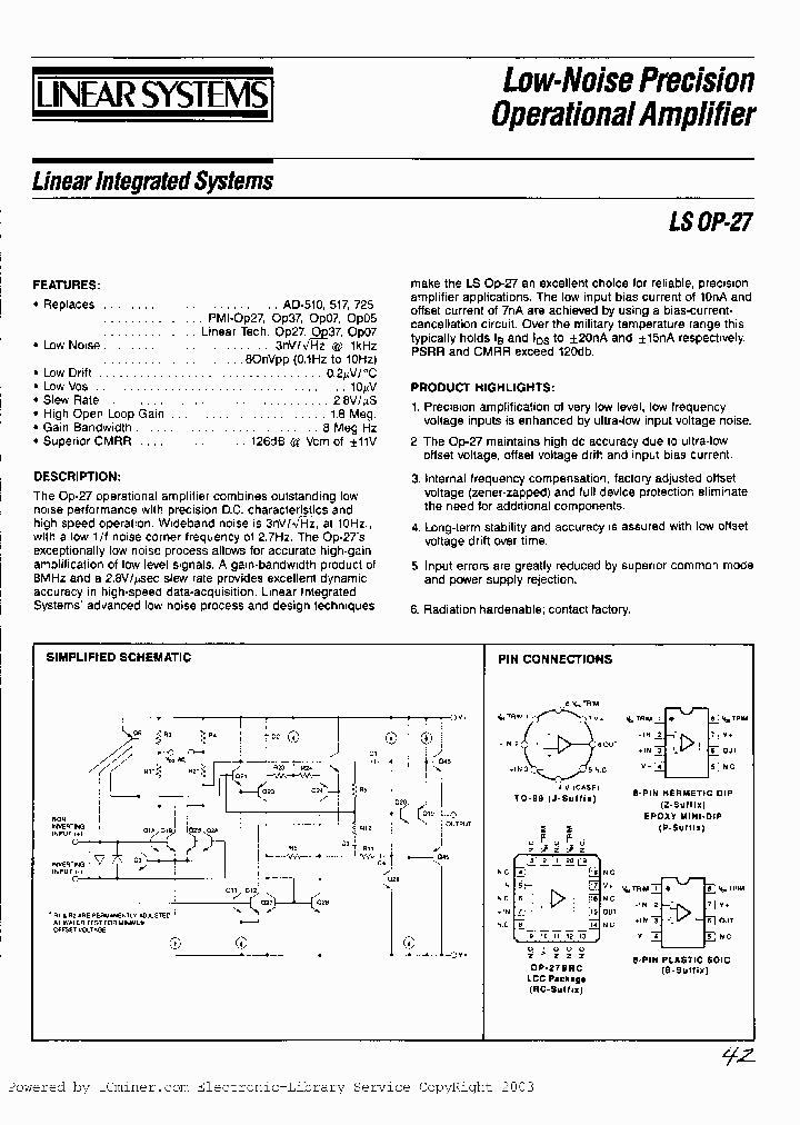 OP27ES_873395.PDF Datasheet