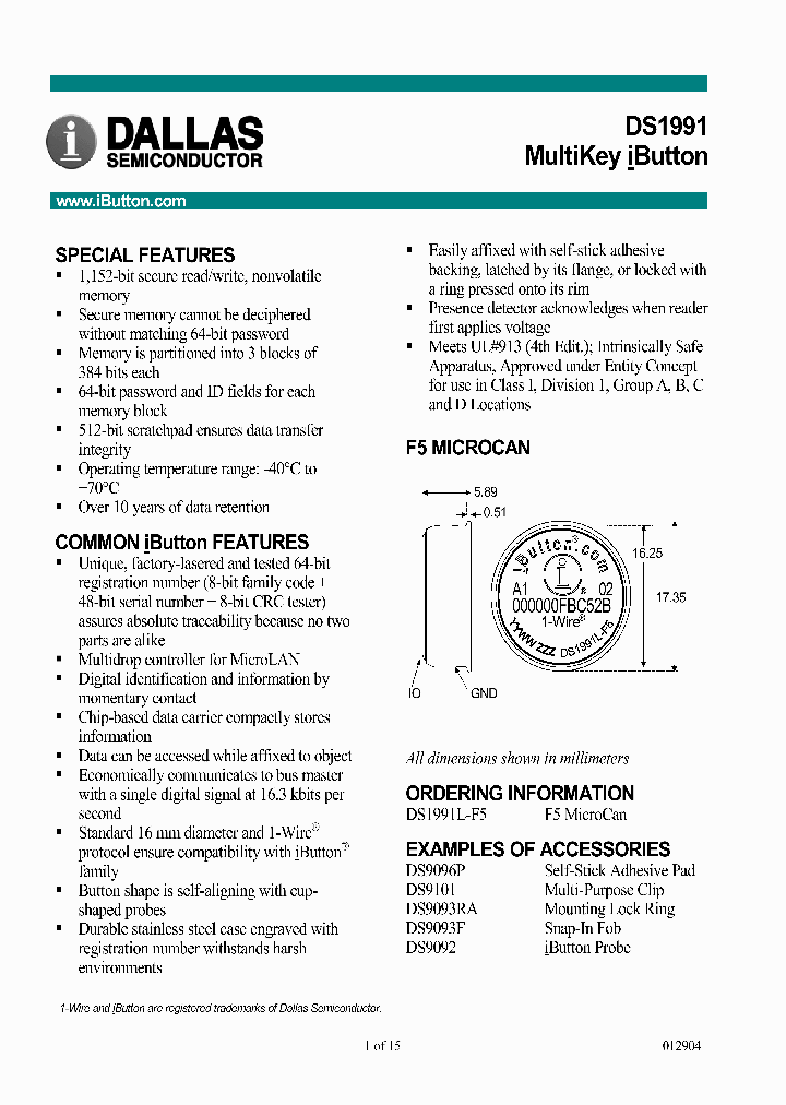 DS1991_1581796.PDF Datasheet