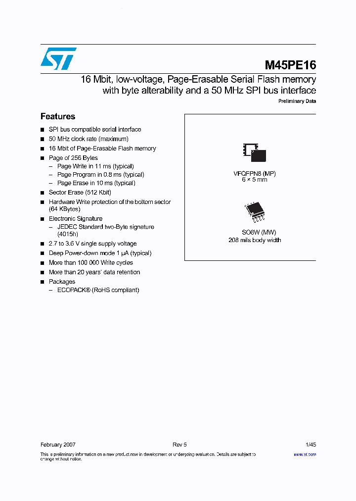 M45PE16_1550805.PDF Datasheet