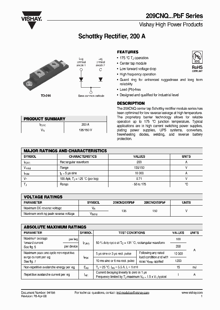 209CNQ135PBF_1590150.PDF Datasheet