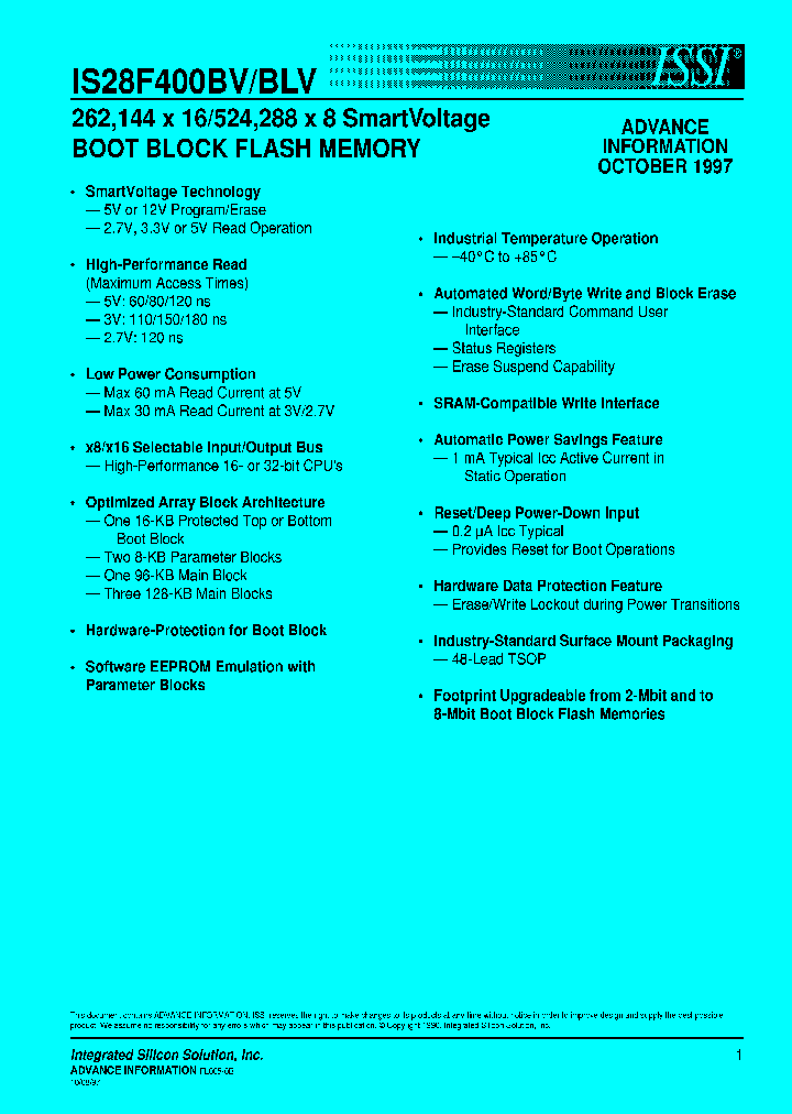 IS28F400BVB-120TI_928163.PDF Datasheet