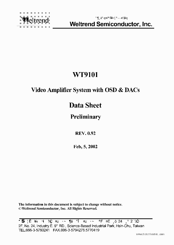 WT9101_1592030.PDF Datasheet