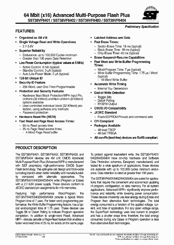 SST38VF6404-90-5C-EKE_1020682.PDF Datasheet