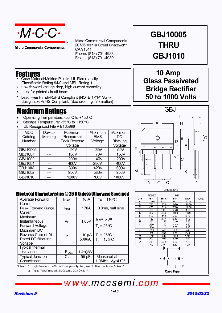 GBJ1010-BP_1025564.PDF Datasheet