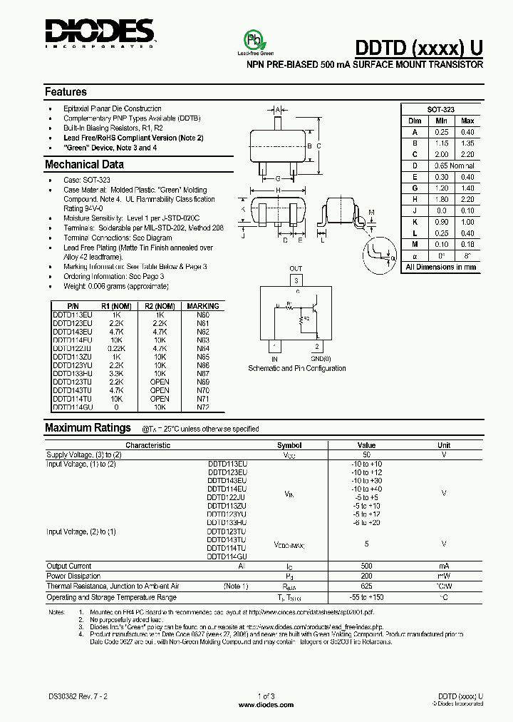 DDTD114GU-7-F_1050335.PDF Datasheet