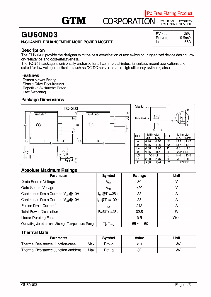 GU60N03_1050495.PDF Datasheet