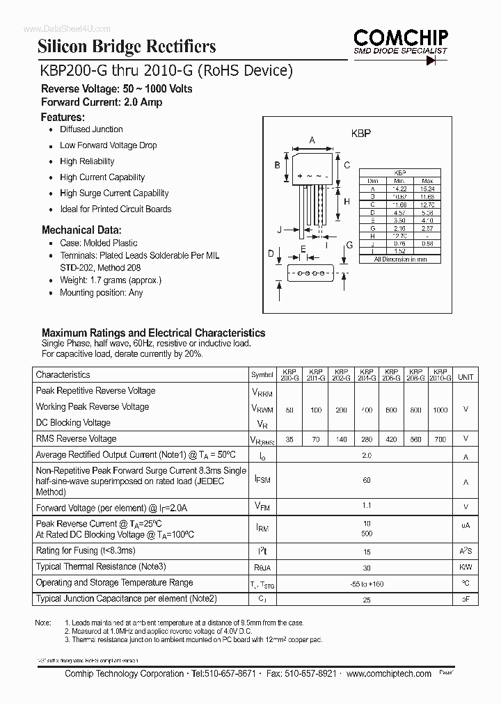 KBP200-G_1651099.PDF Datasheet