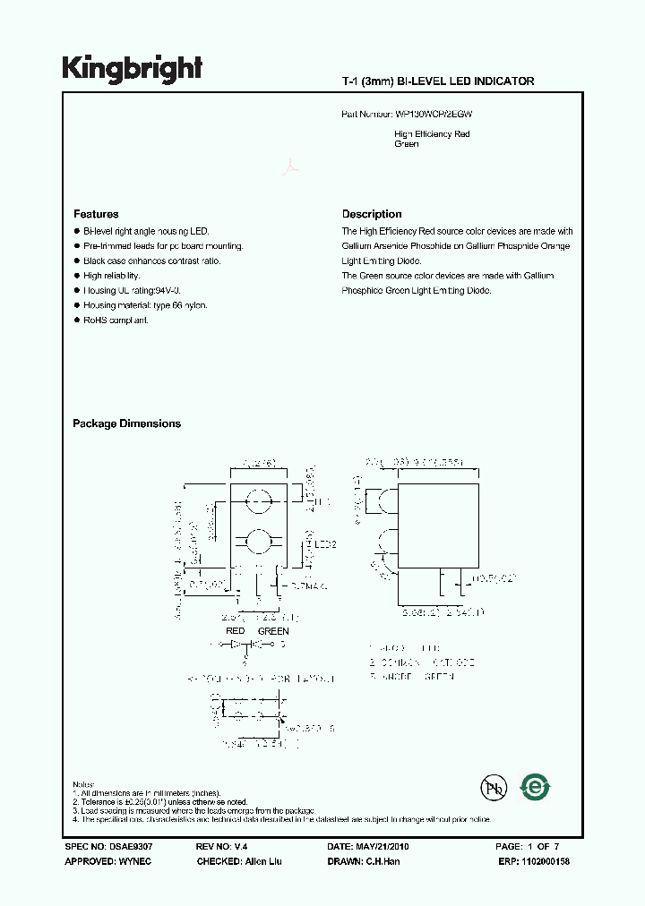 L130WCP2EGW_1139304.PDF Datasheet