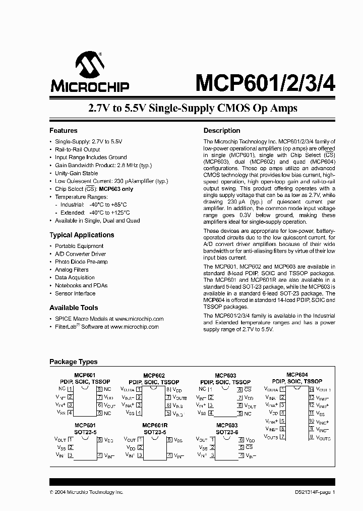 MCP601-ICH_1144623.PDF Datasheet