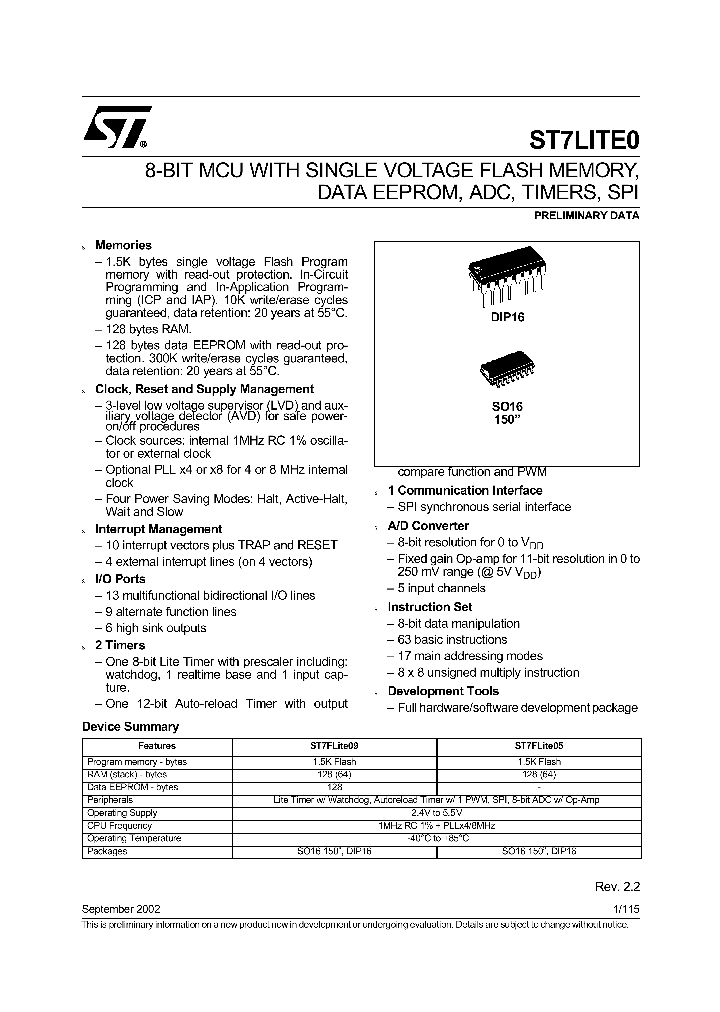 ST7FLITE05Y0B6_1686753.PDF Datasheet