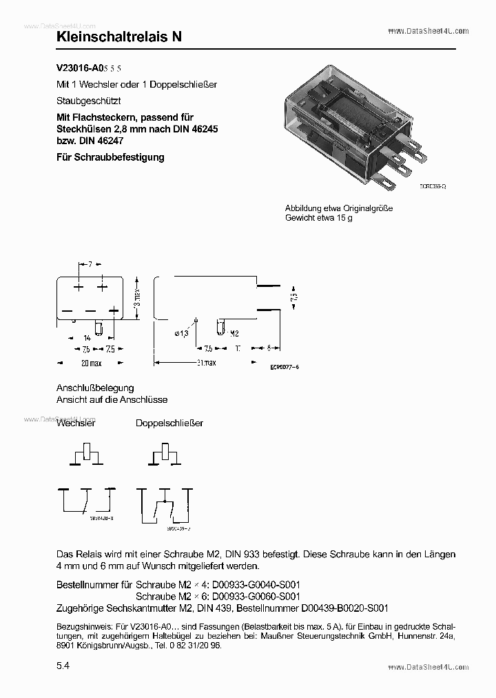 V23016-A0XXX_1700063.PDF Datasheet