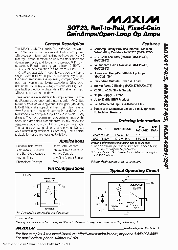 MAX4175CAEUK-T_1306632.PDF Datasheet