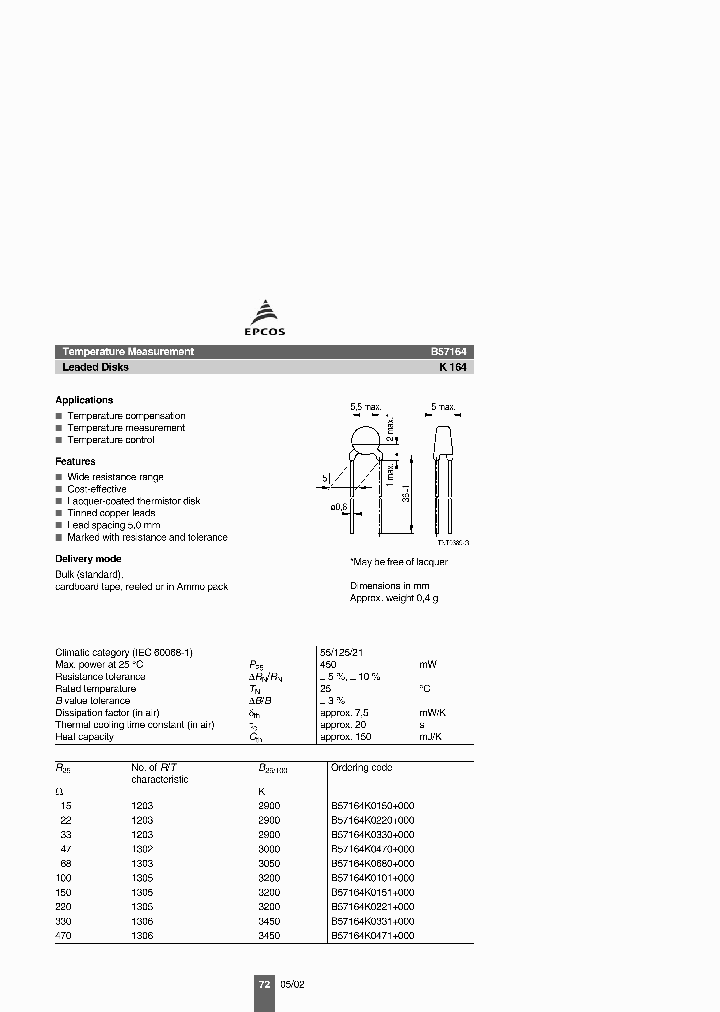 B57164K0150_1358803.PDF Datasheet