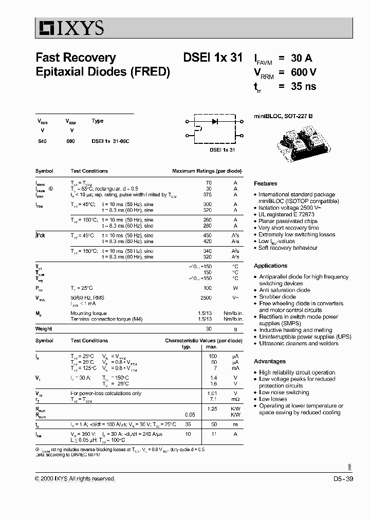 DSEI1X31_1721190.PDF Datasheet
