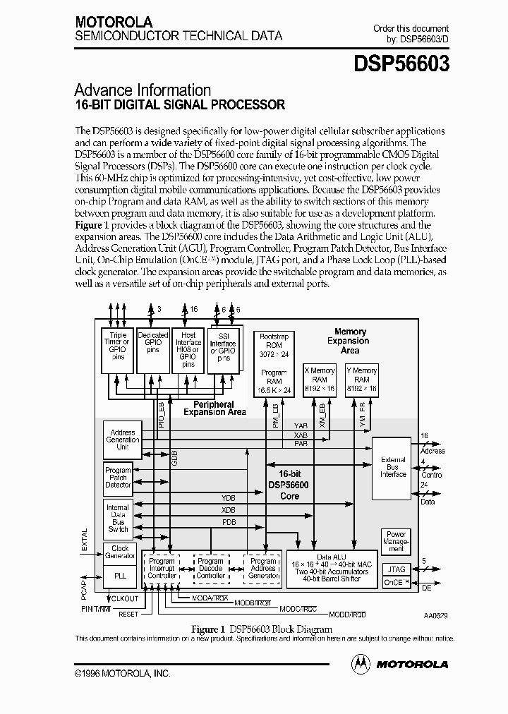 DSP56603DS_1733267.PDF Datasheet