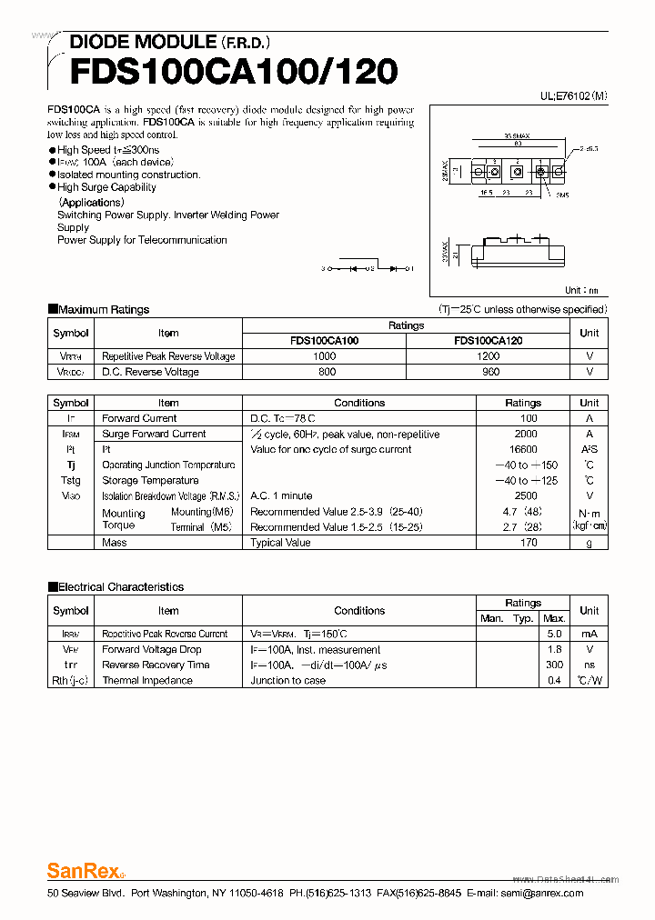 FDS100CA100_1742995.PDF Datasheet