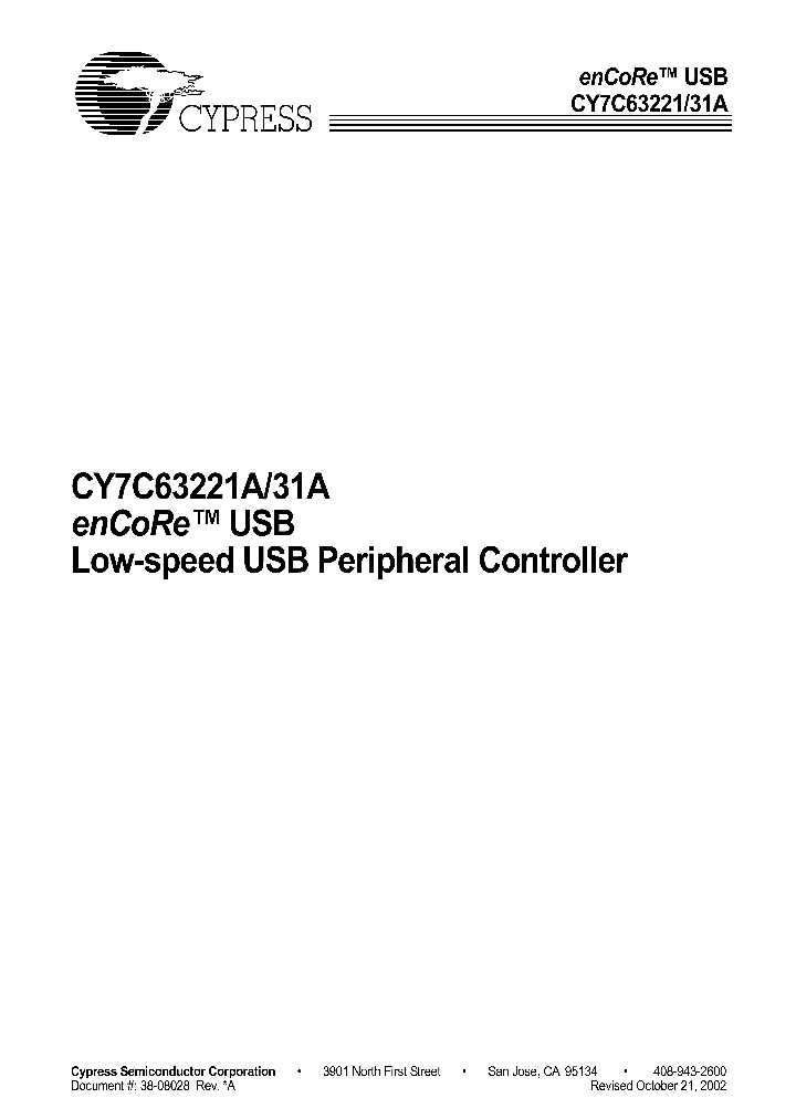CY7C63231-PC_1442823.PDF Datasheet