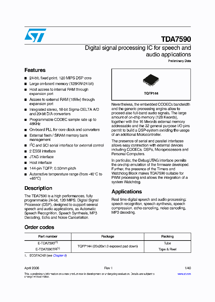 TDA7590_1761908.PDF Datasheet