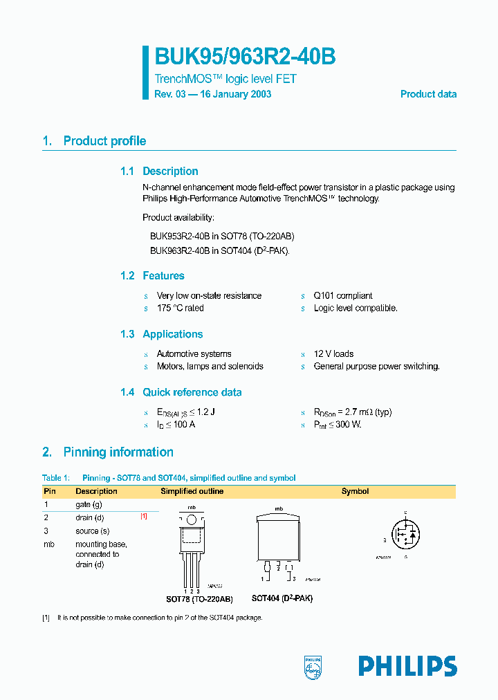 BUK953R2-40B_1781938.PDF Datasheet