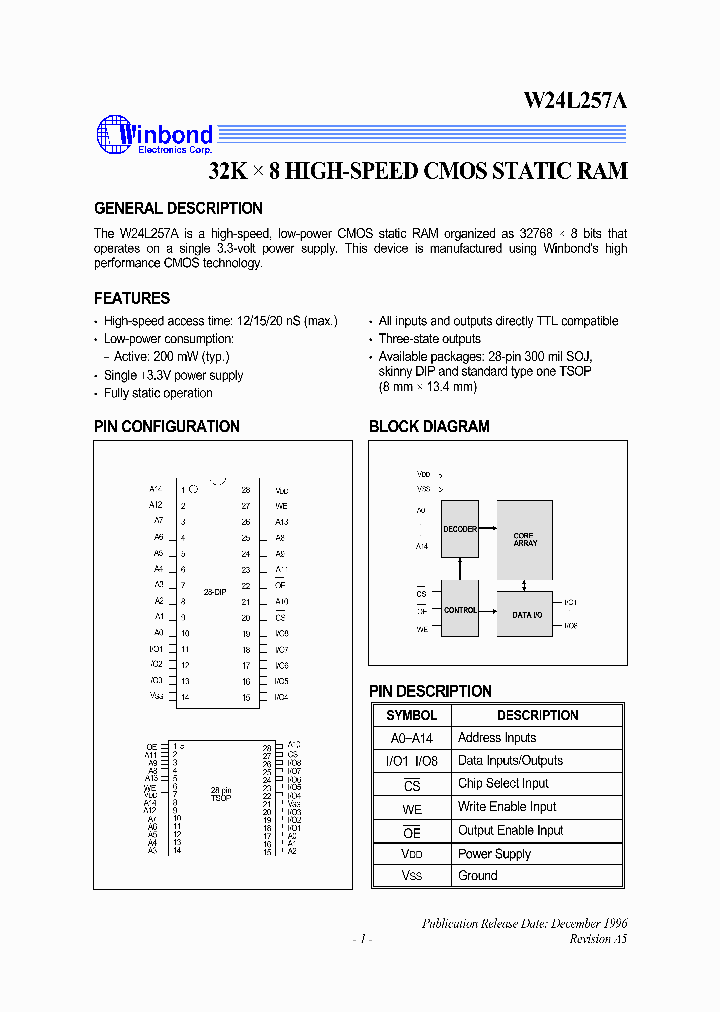 W24L257_1879027.PDF Datasheet