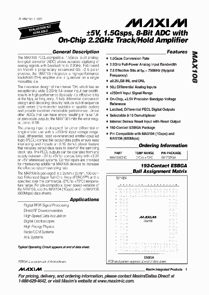 MAX108_1894802.PDF Datasheet