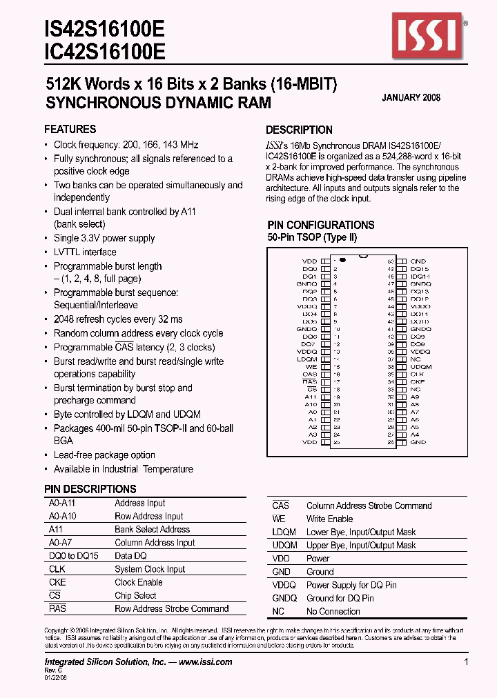 IS42S16100E-6TLI_1752166.PDF Datasheet