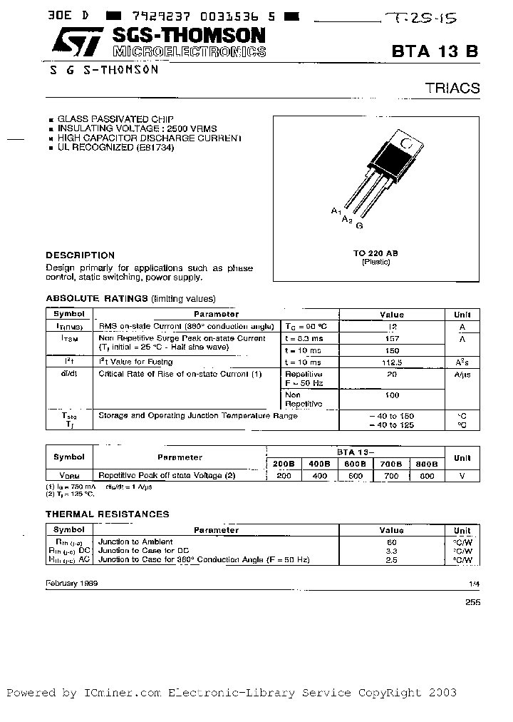 BTA13-700B_1822096.PDF Datasheet