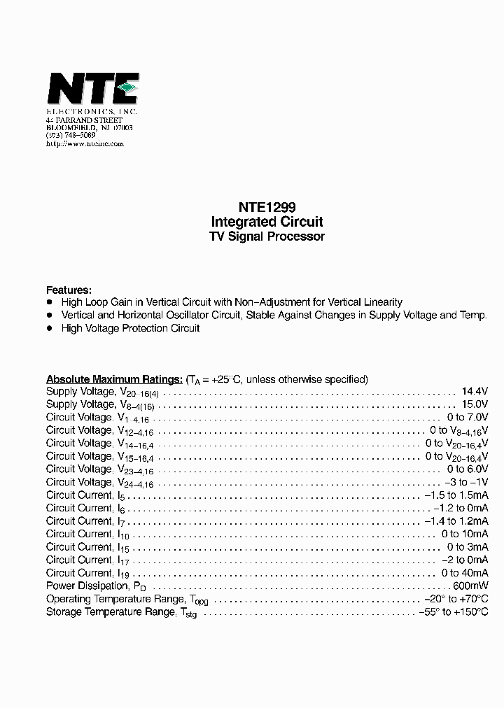 NTE1299_1816492.PDF Datasheet