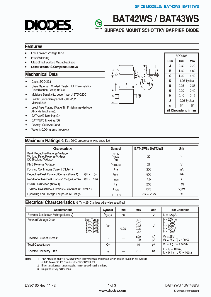 BAT42WS-7-F_1917317.PDF Datasheet