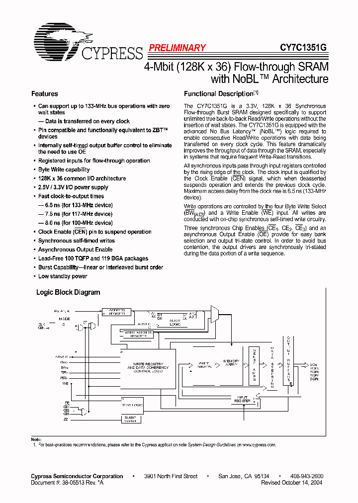 CY7C1351G-100AXC_1951854.PDF Datasheet