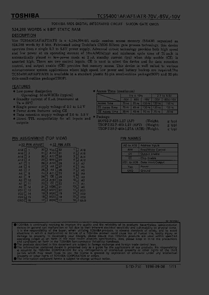 TC554001AFT-85V_1934939.PDF Datasheet