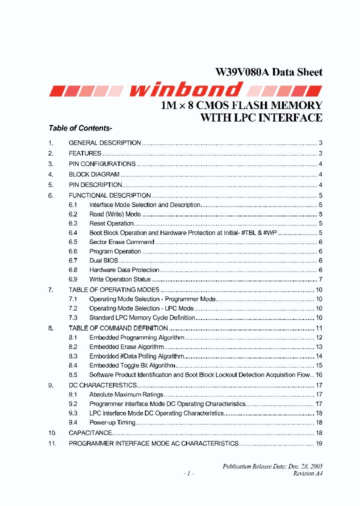 W39V080A_1965937.PDF Datasheet