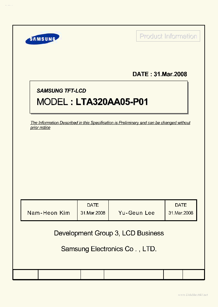 LTA320AA05-P01_1967514.PDF Datasheet