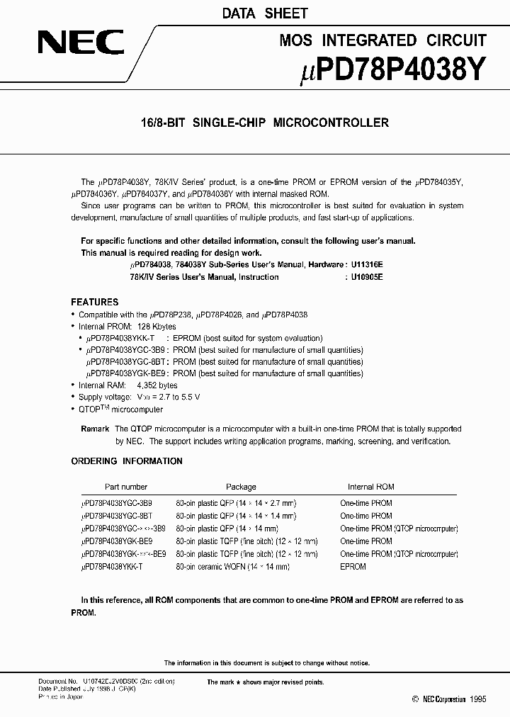 UPD78P4038YGK-BE9_1981519.PDF Datasheet