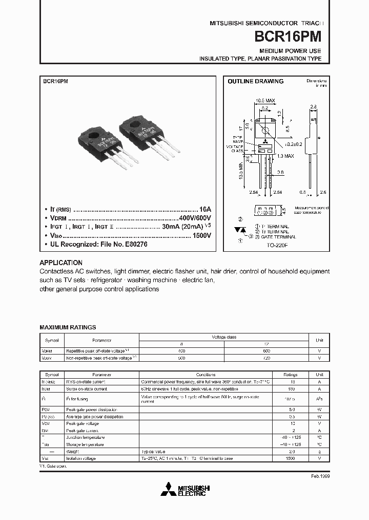 BCR16PM_1998297.PDF Datasheet