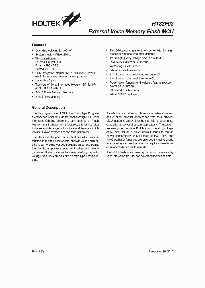 HT83F02_2011540.PDF Datasheet