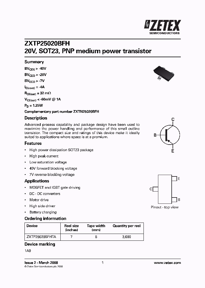 ZXTP25020BFH_2040709.PDF Datasheet