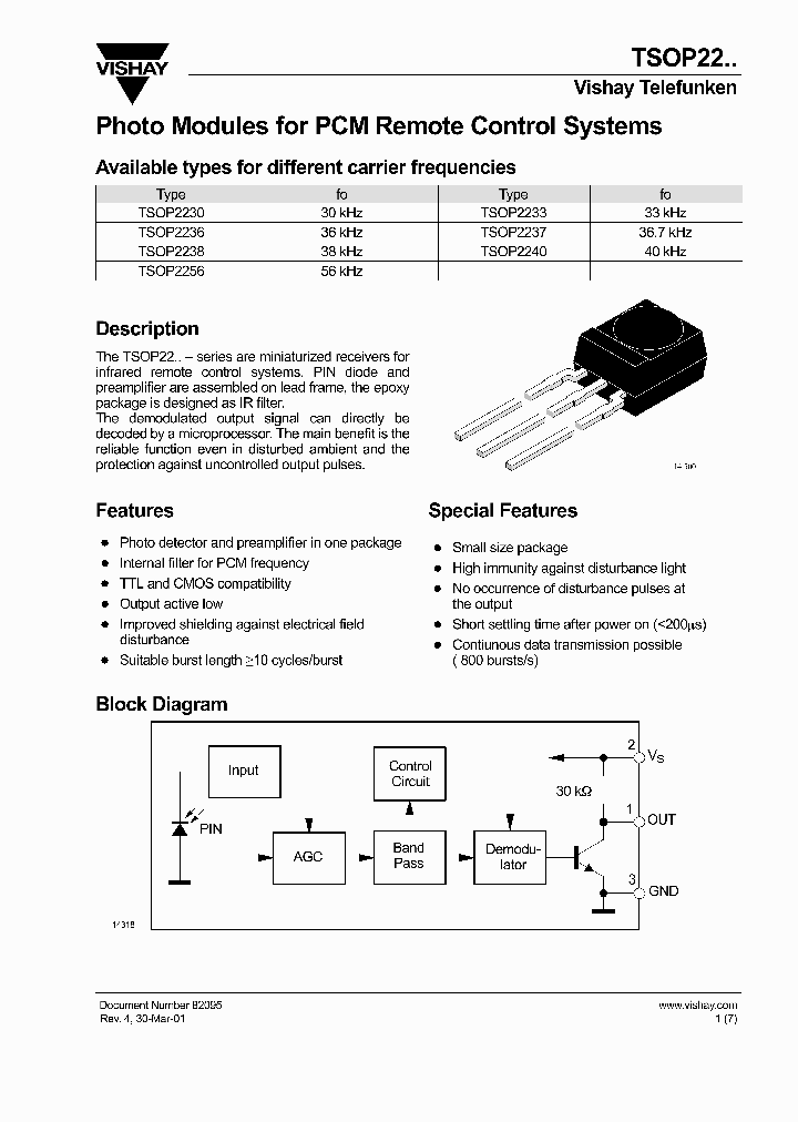 TSOP2230_2054691.PDF Datasheet