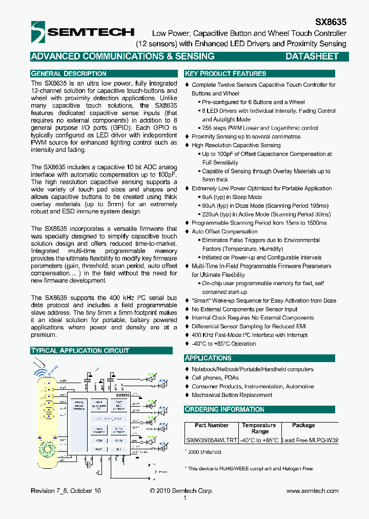 SX8635I05AWLTRT_2062155.PDF Datasheet