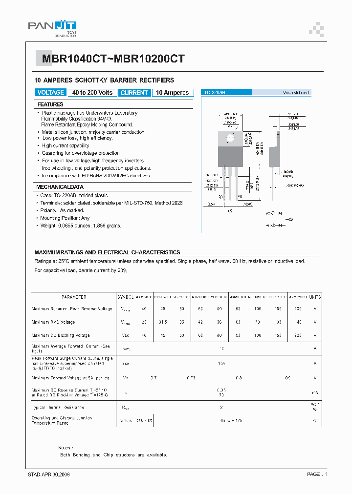 MBR10200CT_2067794.PDF Datasheet