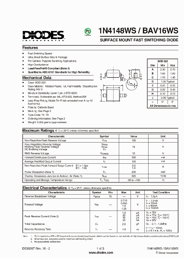 BAV16WS-7-F_2068403.PDF Datasheet