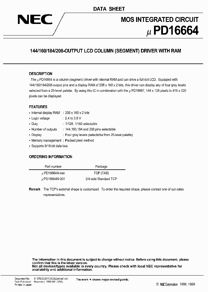 UPD16664N-XXX_2072235.PDF Datasheet
