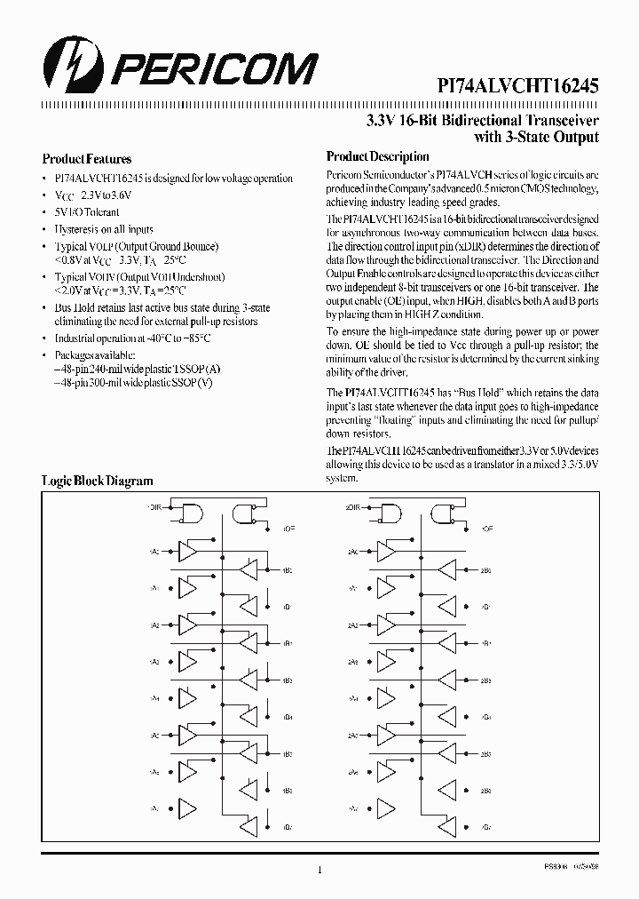 PI74ALVCHT16245_2081038.PDF Datasheet
