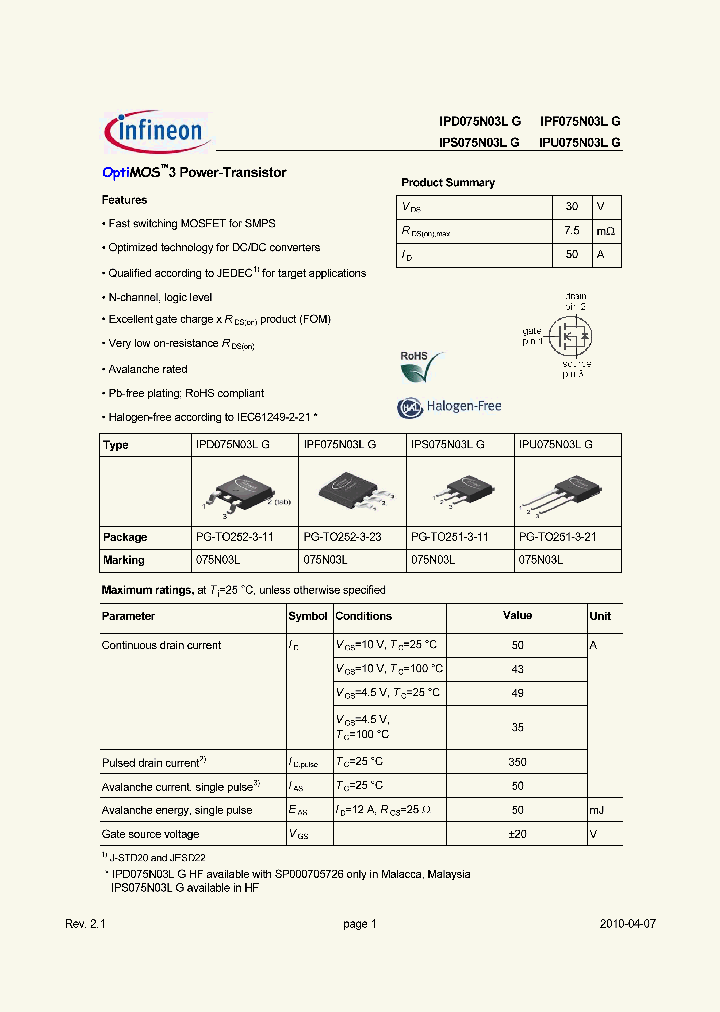 IPD075N03LG_2086702.PDF Datasheet