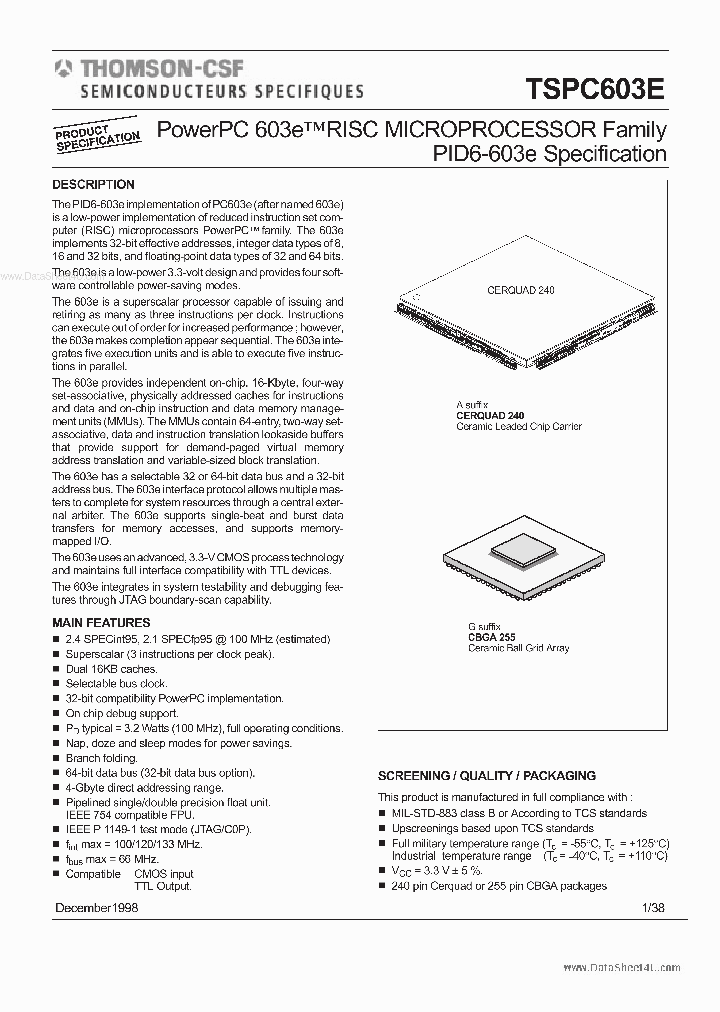 TSPC603E_2087629.PDF Datasheet