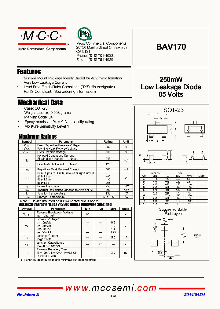 BAV170_2117794.PDF Datasheet