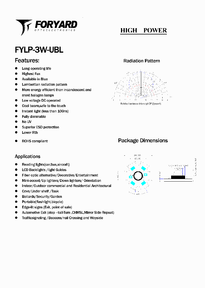 FYLP-3W-UBL_2149206.PDF Datasheet