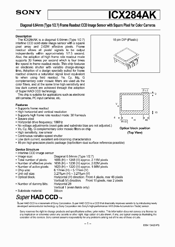 ICX284AK_2155759.PDF Datasheet