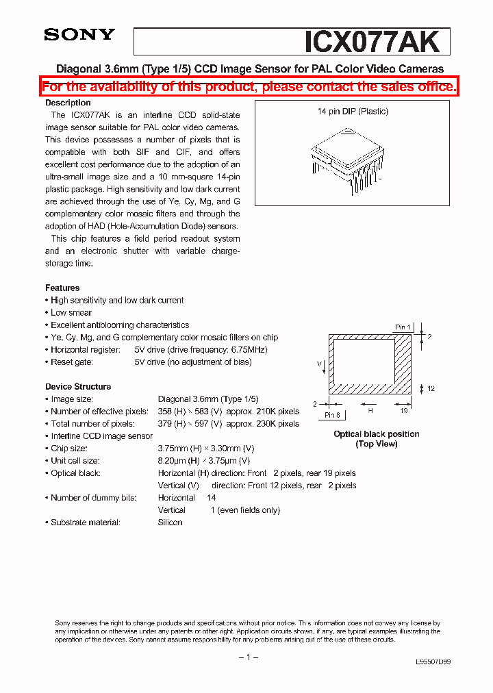 ICX077AK_2169615.PDF Datasheet